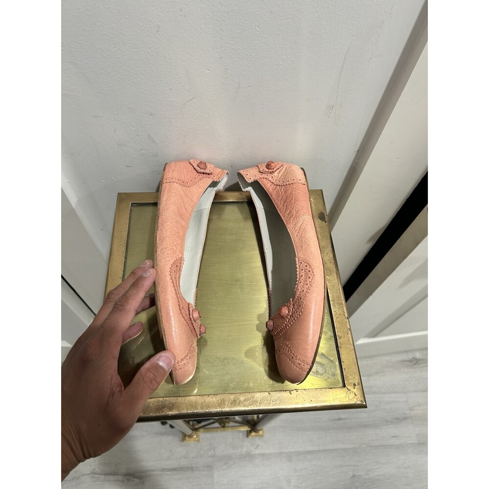 Balenciaga Paris Pink Leather "Motocross City" Ballet Flats - Picture 4 of 5